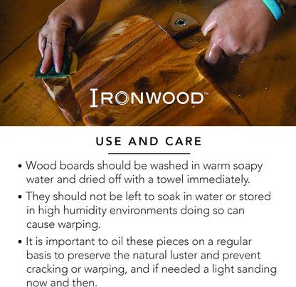 Ironwood Gourmet Acacia Wood Cutting Board, 10.6 x 7-Inch