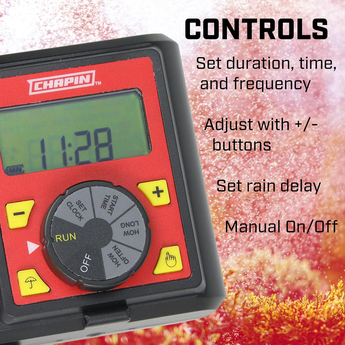 41002: Set 1-Pack, Chapin International Single Zone Water Timer with Digital Display, Water-Resistant Construction