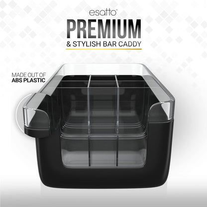 12 12 Esatto Professional Bar Products Premium Bar Caddy (Black), Used to Easily Organize Bar Items and Workspace