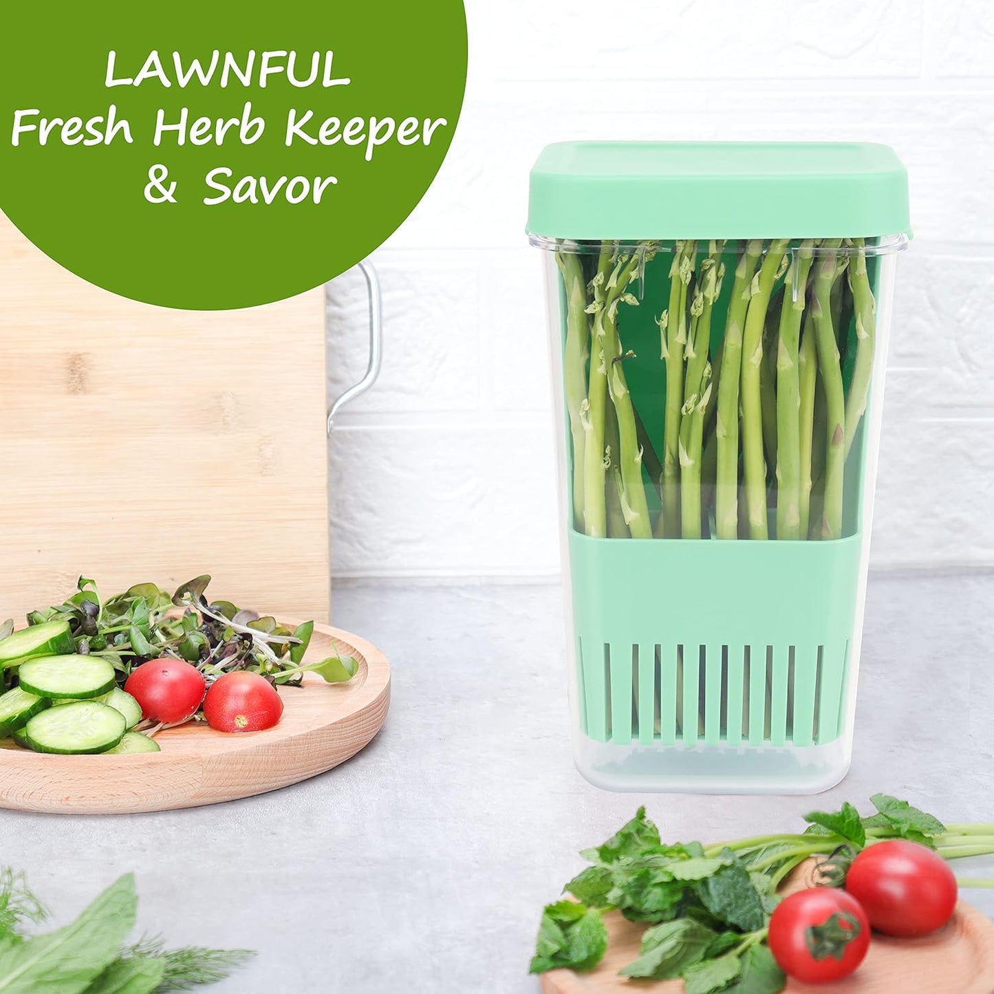 3 Pack Fresh Herb Keeper for Refrigerator, Clear BPA-Free Herb Saver, Storage Container for Cilantro, Parsley, Thyme