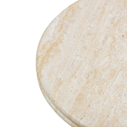 Tov Furniture Amora Faux Travertine 32" Round Accent Table