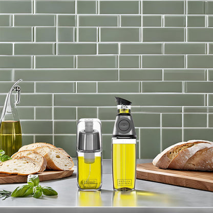 17 Oz. 6 Oz. Set DWLLZA KITCHEN Olive Oil Dispenser Bottle For Kitchen & Sprayer For Cooking - Glass Cooking Oil/Syrup