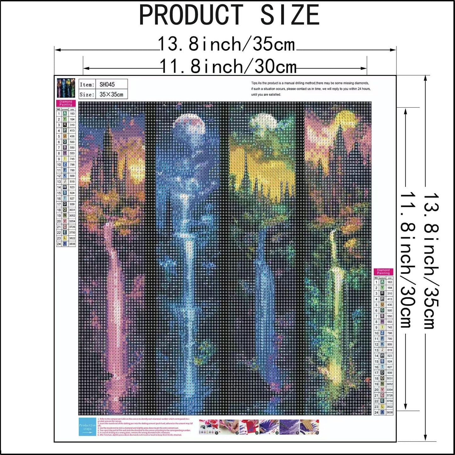 Moon With Castle Waterfall Diamond Painting Kits for Adults,5D Full Drill Mosaic Diamond Art Kits for Beginner, DIY Diamond Dots Paintings With Arts Craft For Adults Home Decor 13.8×13.8Inch