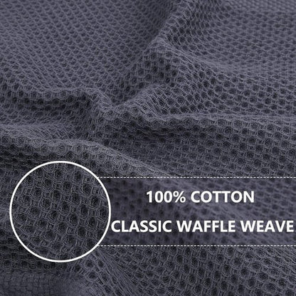 Homaxy 100% Cotton Dish Cloths - Ultra Soft, Absorbent & Quick Drying | 12-Pack, Dark Grey, 12 x 12 Inches