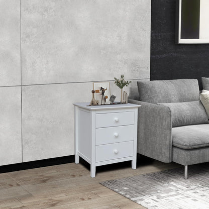 International Concepts Solid Wood Bedroom Nightstand with 3 Drawers in White