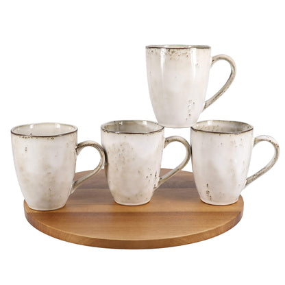 BIA Cordon Bleu 16pc Rustico Stoneware Dinnerware Set, Contains 16 Pieces, Cream (100567S1SIOC)
