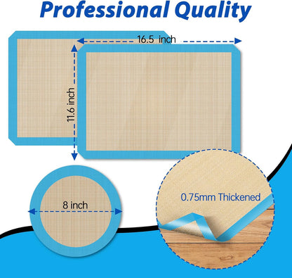 UBeesize 3 Pack Silicone Baking Mats, Non-Stick Oven Liners, Reusable Food Safe Cookie Sheets for Baking