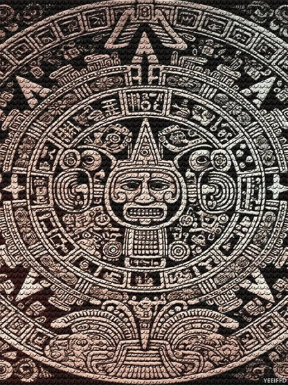YEEIFFD Diamond Painting Kits for Adults Round 5D Diamond Art Painting Kits Mayan Calendar DIY Full Drill Diamond Dots Paintings Picture Arts Craft for Home Wall Art Decor 12x16 Inch