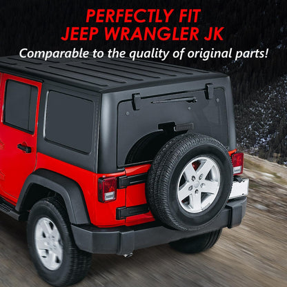 DKMGHT Spare Tire Holder Mounting Bracket Tire Carrier for Jeep Wrangler JK 07-18 with 3rd Third Brake Light Accessories 55397217AJ 68048581AA Aluminum Alloy Bracket (Smoke Lens)