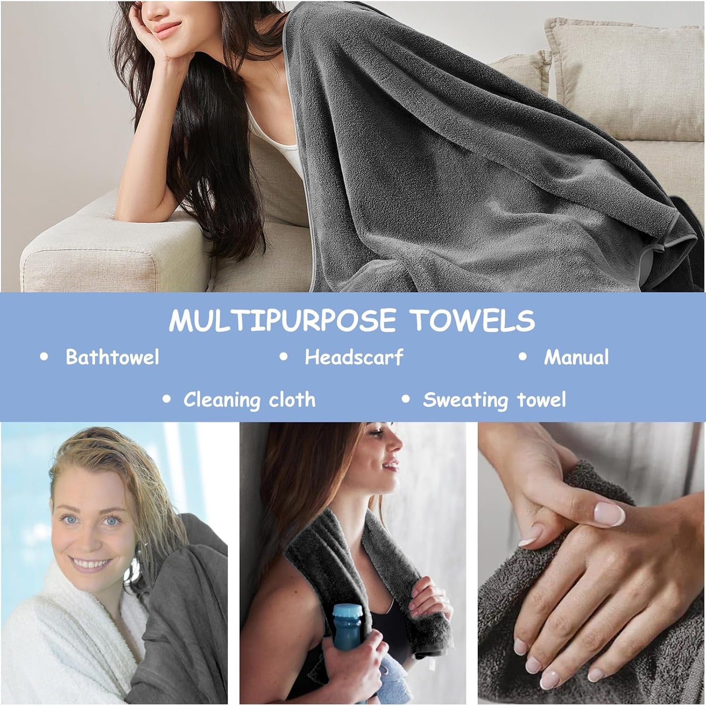 3pcs (3pack, 15.74 15.74 INCH) Shiny Wipes Shower Cleaning Cloths, Shiny Drying Towel, Super Absorbent Microfiber Bath