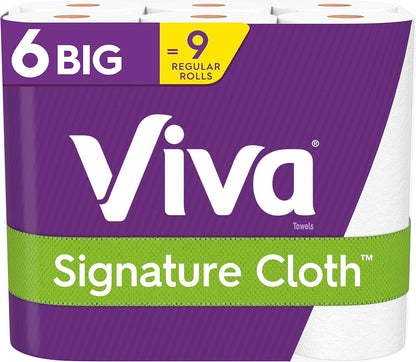 Viva Signature Cloth | Choose-A-Sheet Paper Towels - 6 Big Rolls (78 Sheets Each)