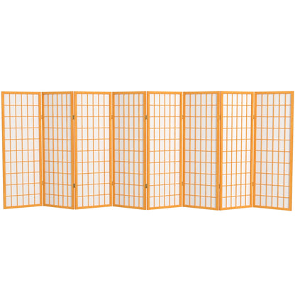 4 ft. Short Window Pane Shoji Screen - Honey - 8 Panels