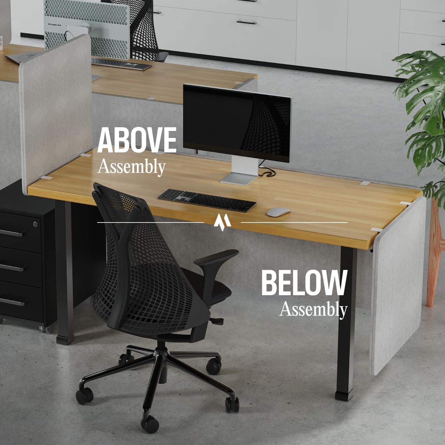 Universal Desk Privacy Panel – Heavy-Duty Desk Divider & Office Partition - Privacy Screen for Workspaces & Cubicles (2-Pack, 60" x 24")