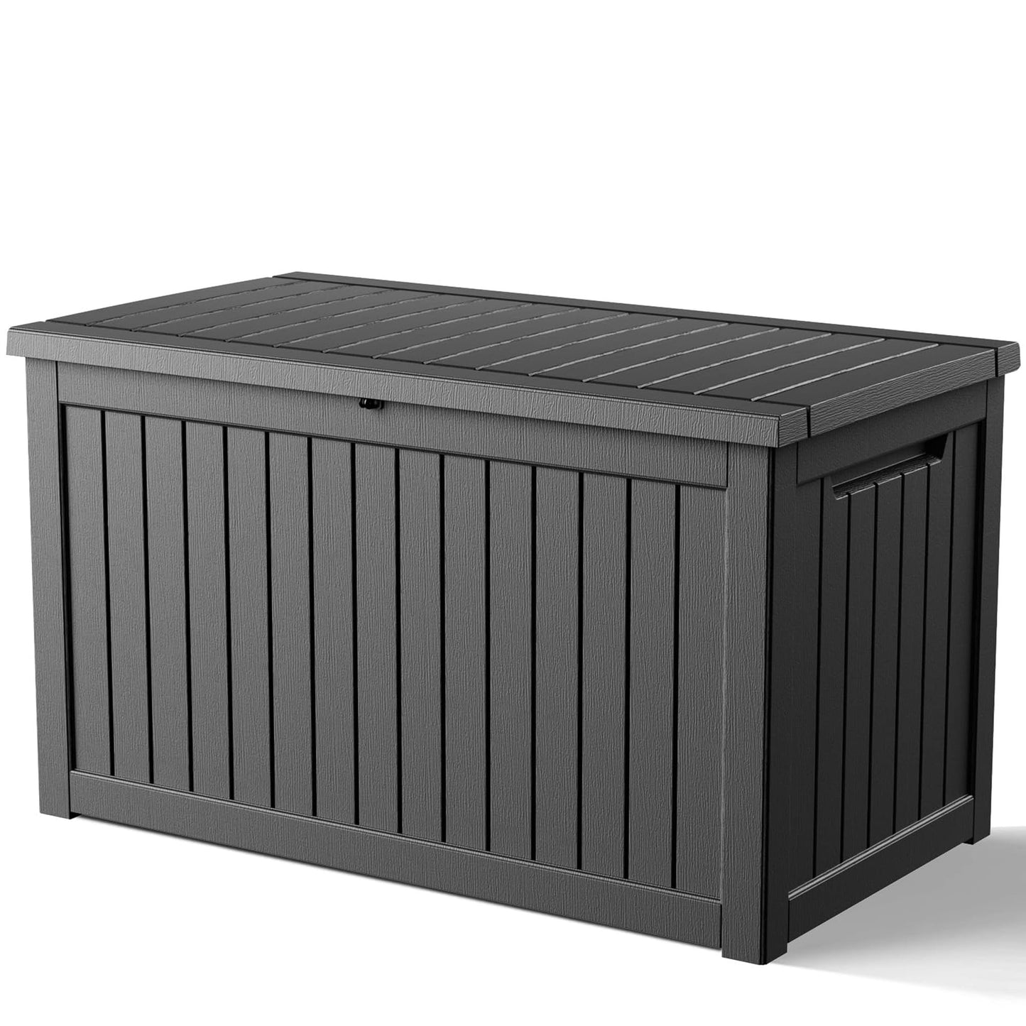 KFY 280 Gallon Large Outdoor Storage Box Waterproof, UV Resistant Resin Deck Box with Hydraulic Rod & Lockable Latch for Patio Furniture, Outside Storage Box for Garden Tools, Patio Cushions, Black