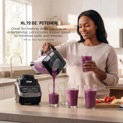 Ninja Professional Blender - 1000W Smoothie Maker with Total Crushing Technology | XL 72-Oz Pitcher in Black and Grey