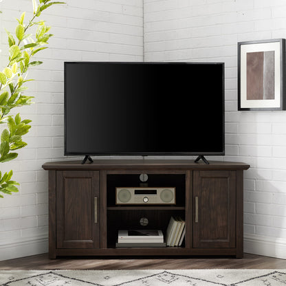 Crosley Furniture Camden TV Stand for 50+ inch TVs, Entertainment Center with Adjustable Storage Shelves, Dark Walnut