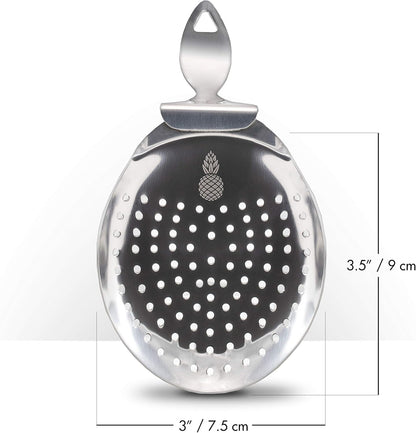 Piña Barware's The Bender - Stainless Steel Julep Style Cocktail Bar Strainer, Polished Finish, 1 Pack