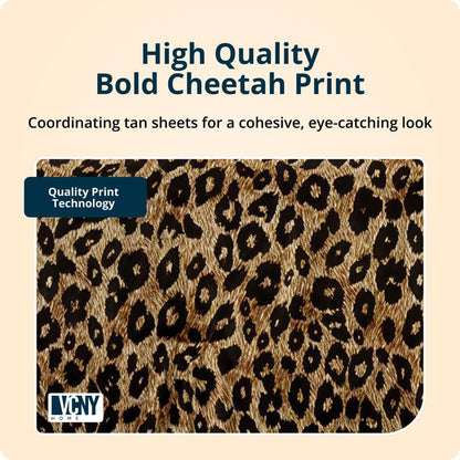 VCNY Home Bed in a Bag 8-Piece Bedding Set - Queen Size | Cheetah Print Shams, Decorative Pillows & Pillowcases | Elevate Your Home Decor | Luxurious, Soft & Cozy | No-Wrinkle Microfiber Polyester