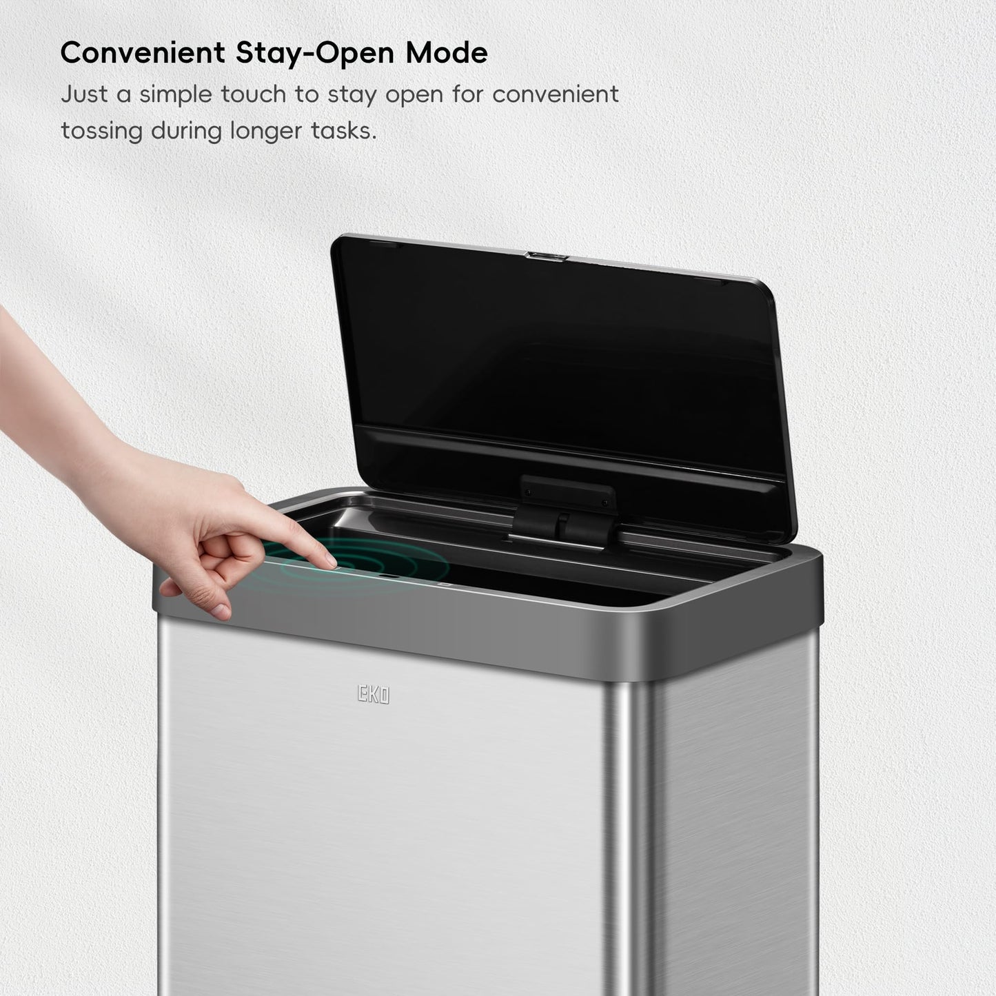 EKO Mirage X 80 Liter / 21.1 Gallons Motion Sensor Trash Can, Automatic Large Kitchen Trash Can Touchless, Stainless Steel