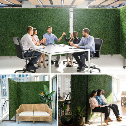 Artigwall 5 Panel Boxwood Backdrop, Room Divider with Artificial Hedge, Foldable Freestanding Privacy Screen, Faux Greenery Wall Partition for Home Office, Indoor & Outdoor Decorative Screen