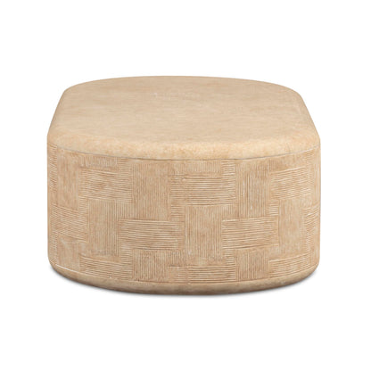 Tov Furniture Suraya Faux Travertine Concrete Rounded Coffee Table