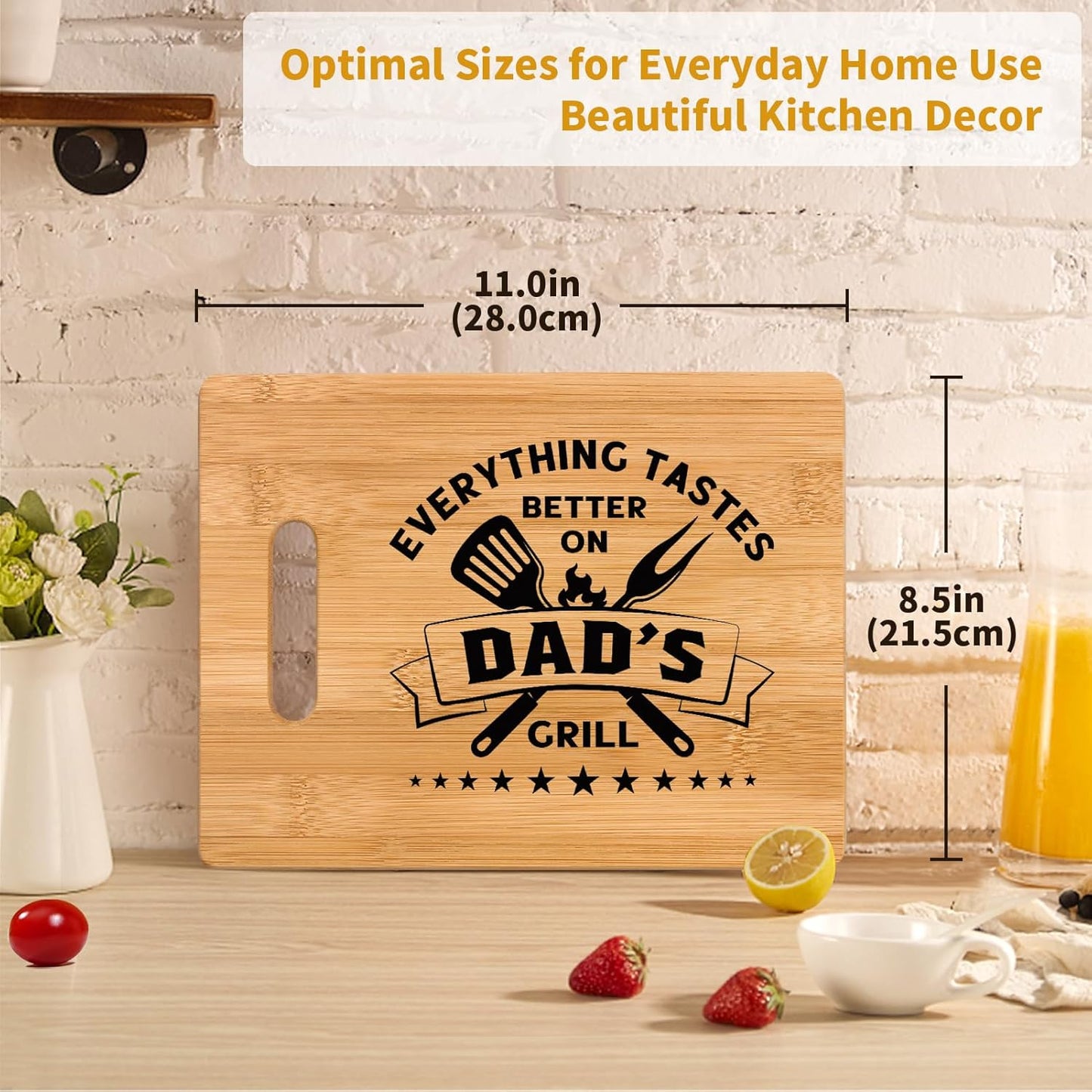 Unique Bamboo Cutting Board Gift for Dad, Best Birthday Gift, Cool Christmas, Father's Day Gift