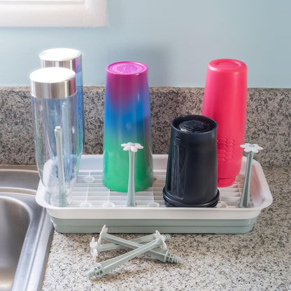 Countertop Large Bottle Drying Rack - Ideal for Insulated Water Bottles, Drinking Glasses, Sports Bottles, Baby Bottle