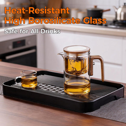 DRNKNSTX Enchanted Tea Pot, Magic Tea Pot for Loose Leaf Tea Steeper, Heat Resistant Borosilicate Glass Teapot with Tea Infuser, Ideal Gift for Tea Lovers - 20 oz (600 ml)