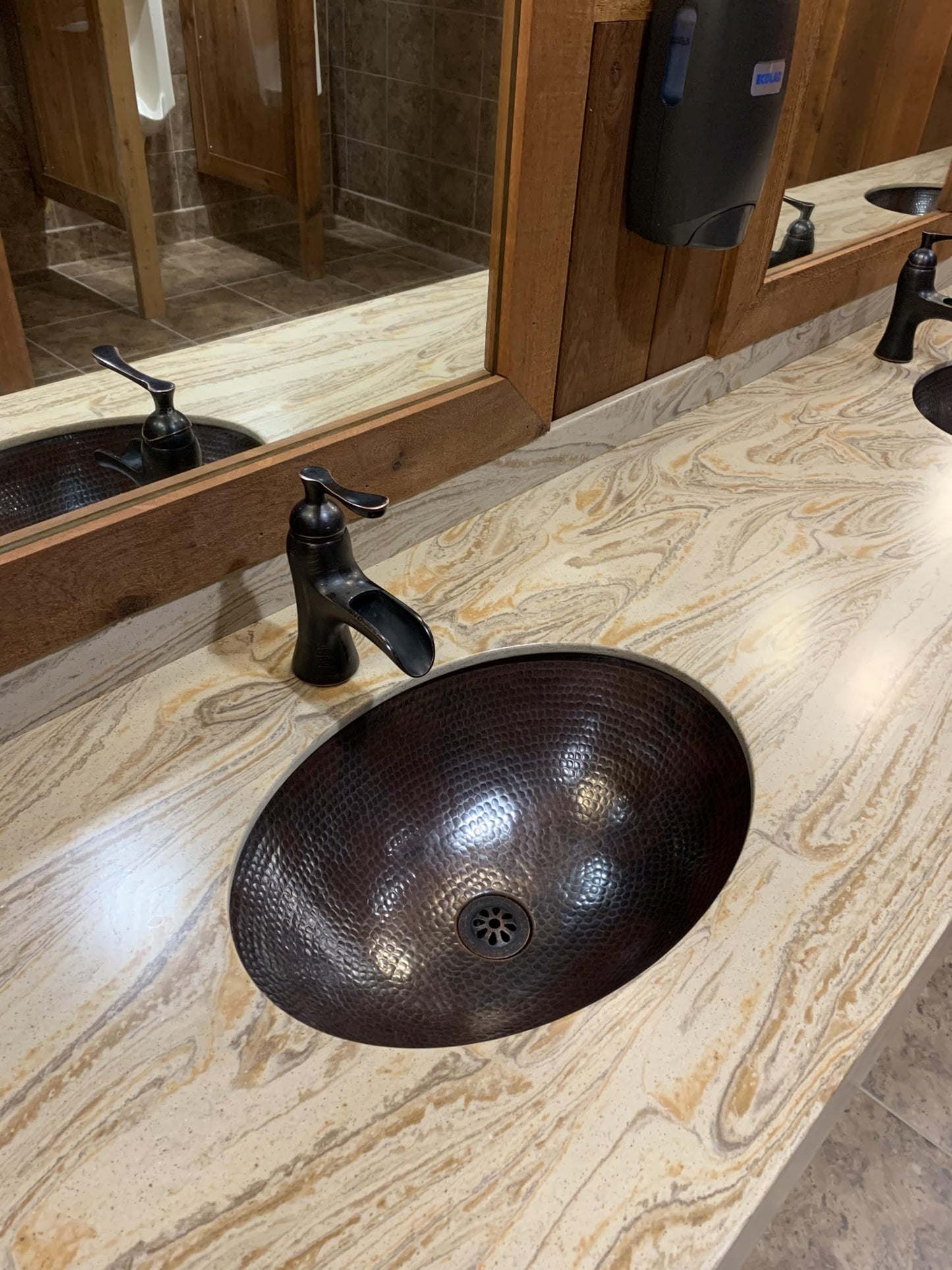 Simply Copper 19" Rustic Oval Copper Bathroom Sink Undermount or Drop-In