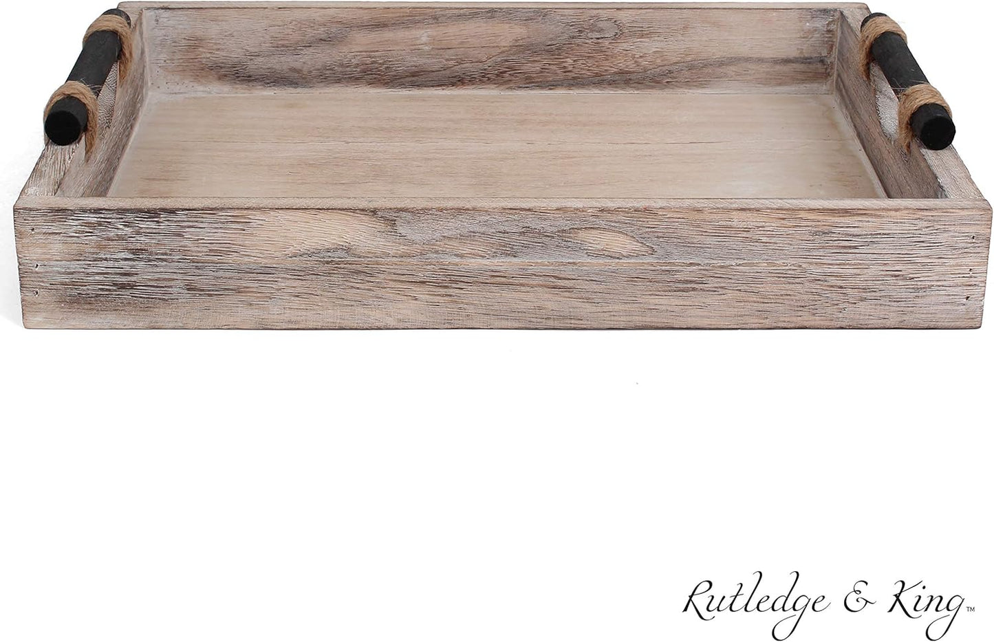Rutledge & King Bethany Serving Tray - Ottoman Tray/Decorative Tray - Coffee Table Tray/Round Wooden Tray - Breakfast