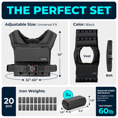 Gymnastics Power Weighted Vest Adjustable for Men and Women – Workout Weight Training Vest for Fitness, Running, Strength, Exercise & Cross Training