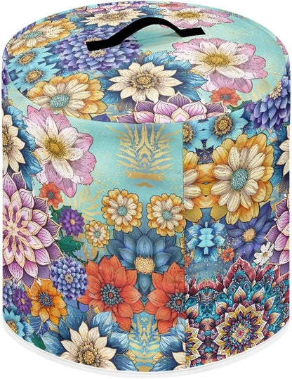 Colorful Boho Mandala Pressure Cooker Cover with Handle and Storage Pocket for Air Fryer and Toaster