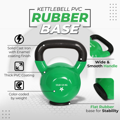 Yes4All Kettlebells Rubber Base, Kettlebell Set for Women, Strength Training Kettlebells Weights (10-65 lbs)