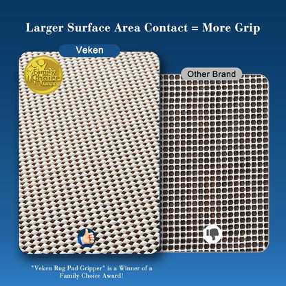 Veken Rug Gripper Pad - Thick Non-Slip Anti-Skid Mat for Hardwood & Tile Floors | 2x3 Ft Size