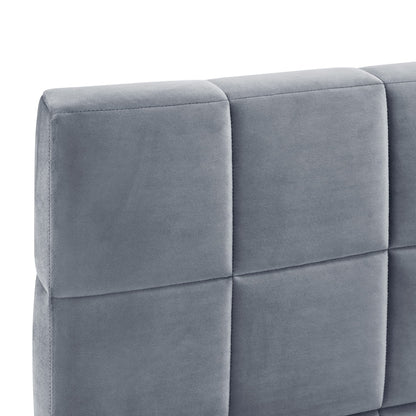 Ball & Cast Full Size Daybed, Velvet Upholstered Day Bed Frame with Tufted Backrest & Armrest,Modern Sofa Bed,Classic Floor Bed with Solid Wood Slats Support,No Box Spring Needed,Gray