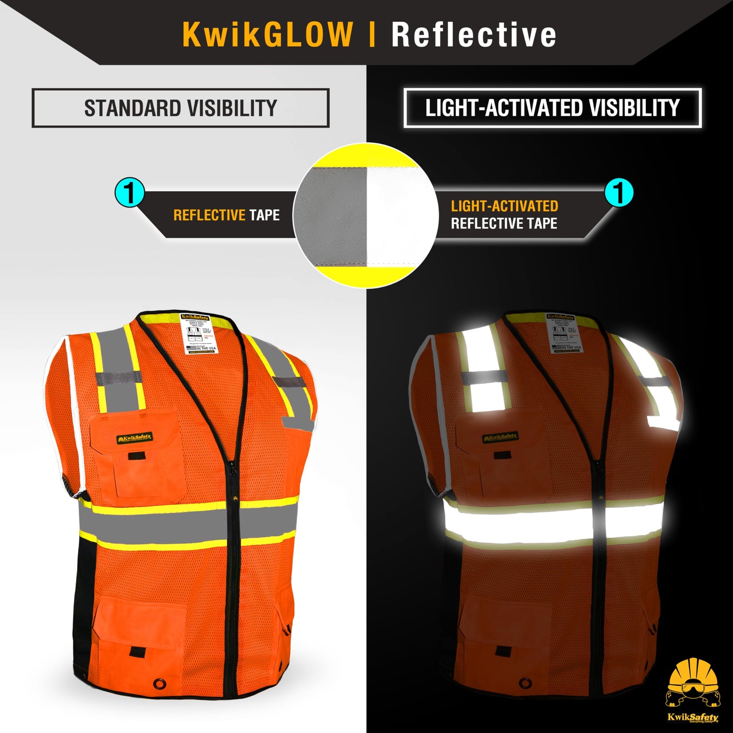 KwikSafety - Charlotte, NC - BIG KAHUNA Safety Vest [15 PACK] Class 2 ANSI OSHA Reflective Vest Durable High Visibility Vest Construction Safety Vest for Men Industrial Work Gear/Orange 2XL