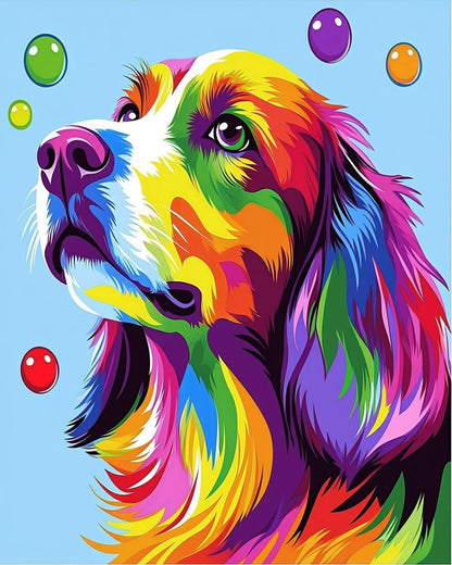 Maomaomi Paint by Numbers DIY Acrylic Painting Kit for Kids & Adults Beginner – 16" Wx20 L Color Dog Pattern