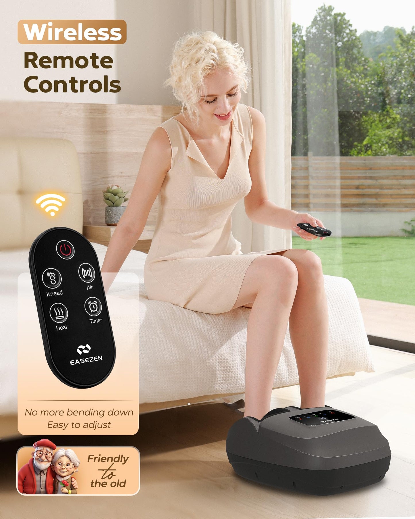 Shiatsu Foot Massager Machine with Heat, 2025 Upgrade Deep Kneading, Full Foot Massager with Remote for Plantar Fasciitis, Neuropathy, Birthday Gifts for Women Mom Men Dad, Up to Foot Size 14