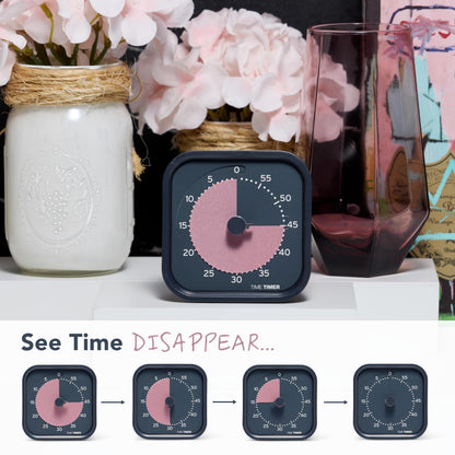 Time Timer MOD Home - Metallic Series - Individual Sized 60 Minute Visual Countdown Timer for ADHD, Adults, Students, and Pomodoro with Silent Operation (Metallic Storm)