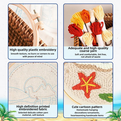 Punch Needle Kit for Beginners, Punch Stitching Kit for Adults, Needle Punch Kits for Adults, Snow and Birds Embroidery Set for DIY Art Crafts