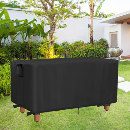 44inch Black-44"L 12" 17" Outdoor Bench Cover, Waterproof Wooden Bench Cover Rectangle for Patio Teak Bench Farmhouse
