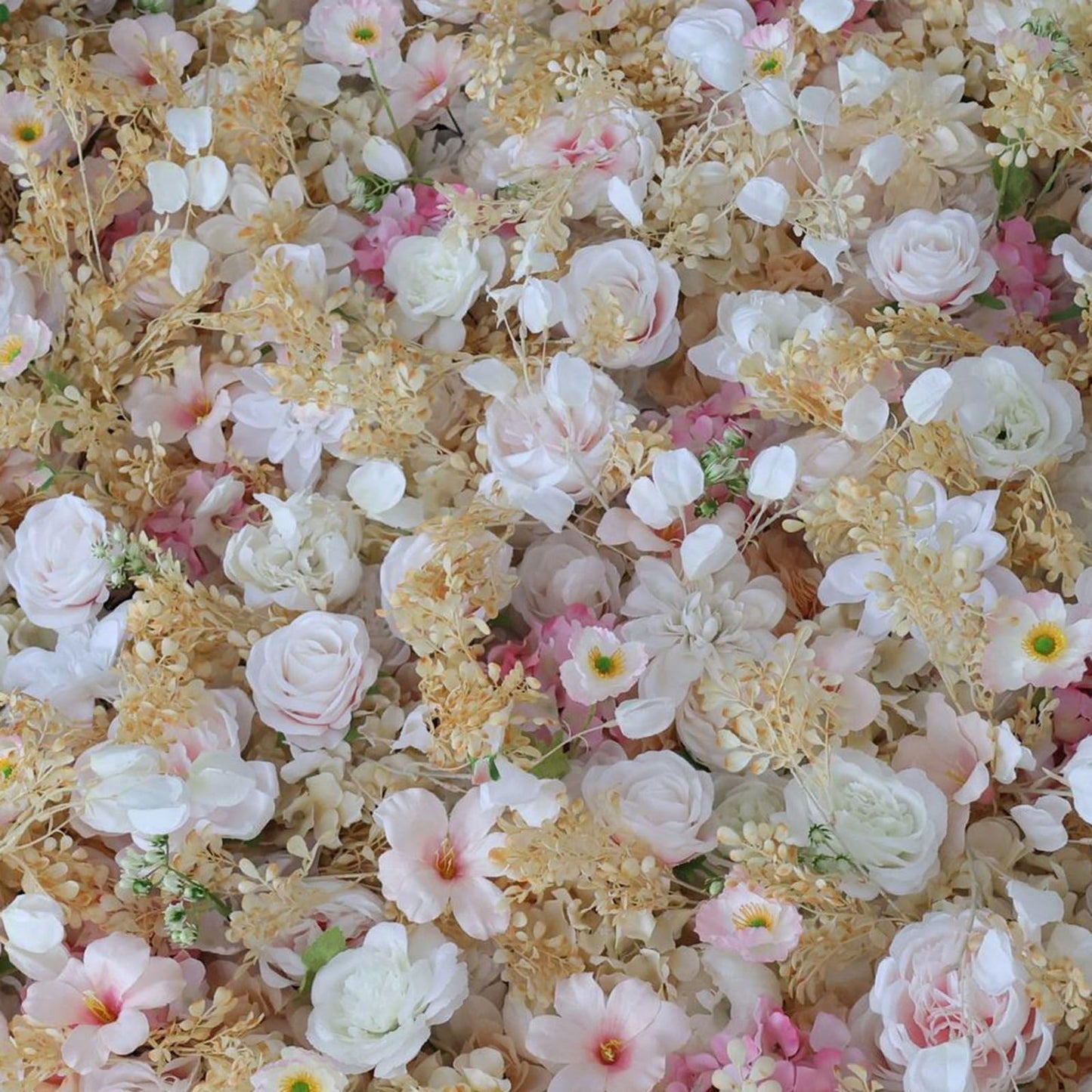 UYCVT Artificial Flower Wall Backdrop Panels Handmade Romantic Large Wedding Backdrop 3D Floral Wall Fabric Flower Wall for Party Bridal Wedding Background Decor 2024-300 * 300cm/10 * 10FT