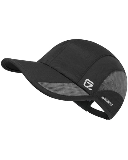 GADIEMKENSD Outdoor Running Hat Men's Cooling UPF50+ Womens Baseball Cap Sport Mesh Sun Hat Trucker Dad Hats Quick Dry Breathable Unstructured for Summer Camping Fishing Hiking Improved Black L