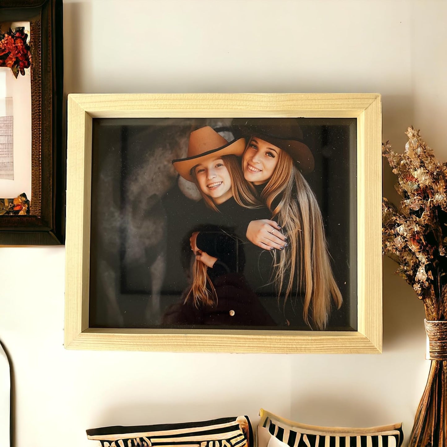 Wooden Picture Frames 8x10 Inch Set of 2, 100% Eco Unfinished Wood with Real Glass