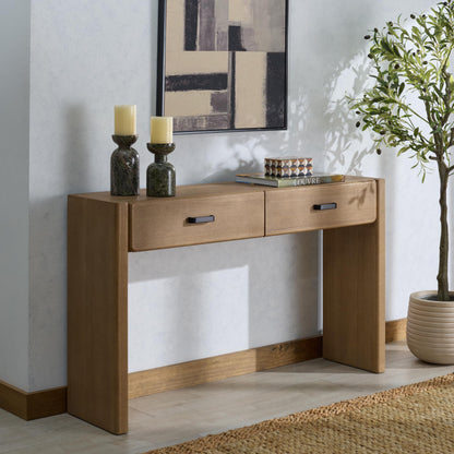 SAFAVIEH Couture Collection - Wynnrosa Natural Console Table with 2 Drawers, Fully Assembled, Modern Accent (SFV3007A)