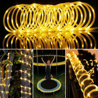 16.5 50 RUICHEN Solar Rope Lights Outdoor String Lights, Ft LED Tube Light Waterproof Copper Wire Fairy Lights