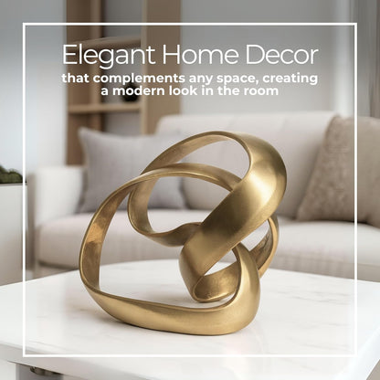 8" 7", Metal Decorative Object Minimalist Shelves & Coffee Table Decor Aluminum Knot Sculpture Modern Home Decor