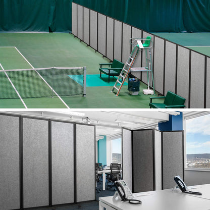 Strongbird Room Partition,Office Divider,Portable Commercial Screen Dividers,Privacy Partition Separator,Classroom School Dividers,12'7"L* 6'7"H,6 Panel,Light Grey