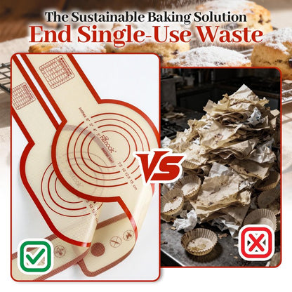 Silicone Bread Sling for Dutch Oven Oval and Round, 2PCS Non-stick & Easy to Clean Reusable Round Bread Baking Mat Set with Long Handles, Oven Liners, Sourdough Bread Baking Supplies