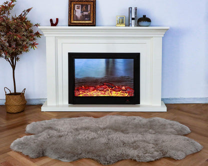 WaySoft New Zealand Sheepskin Area Rug – Genuine Fluffy Wool, Multiple Sizes, Bedroom or Living Room Decor(4ft x 6ft,Grey Beige)